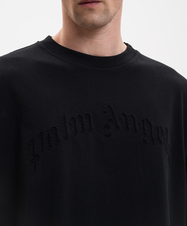 Palm Angels Чорна футболка з логотипом PMAA10QS26JER001 зображення 5