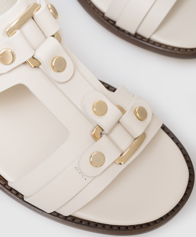 Doucal's Бежеві шкіряні шльопанці DD8771MARNUF073 зображення 5