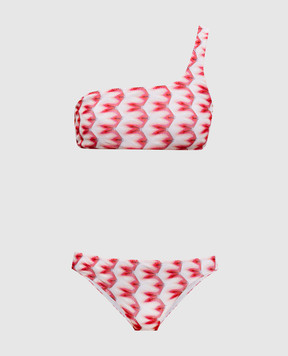 Missoni Розовый купальник на плечо в узор MC23SP02BR014I