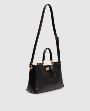 Dolce&Gabbana Черная кожаная сумка Vittoria с логотипом BB7896AZ000