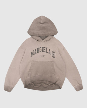 Maison Margiela MM6 Детские коричневые худи с принтом логотипа M61135MM08P