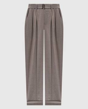 Brunello Cucinelli Серые брюки из шерсти в полоску MP189P8995