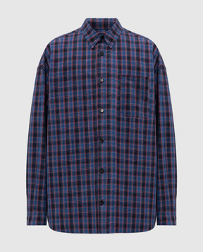 Juun.j Синя сорочка в клітинку з логотипом JC6164P05X