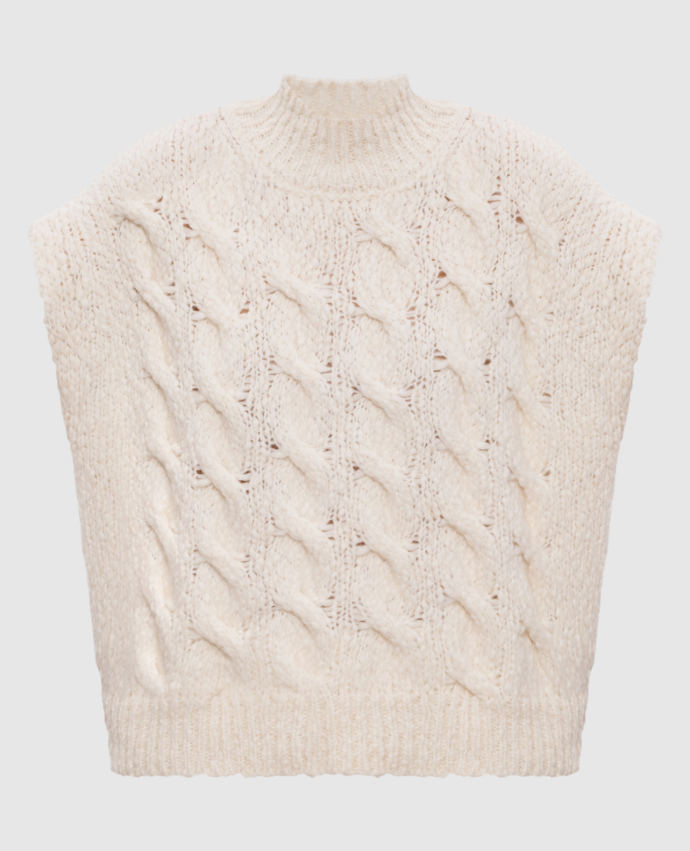 

Белый жилет с шерстью альпаки, Трикотажные