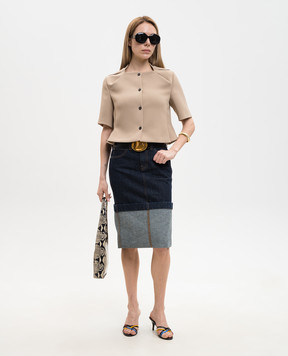 Khaite Коричневый жакет Franc с короткими рукавами 24624114