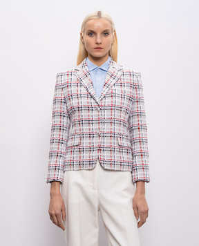 Thom Browne Серый твидовый жакет с шерстью FBC955AF1104