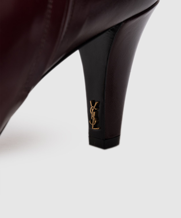 Saint Laurent Бордові шкіряні ботильйони JILL 806671AAEHW зображення 5