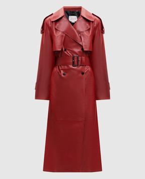 Babe Pay Pls Червоний шкіряний тренч 2409NATUREL