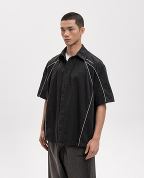 Off-White Чорна сорочка з вишивкою логотипа 44XGG01IS26F001