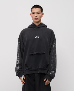 Balenciaga Черные худи с винтажным эффектом 744441TTVE6