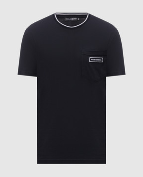 Dolce&Gabbana Голубая футболка с нашивкой логотипа G8RA2ZG7Q2P