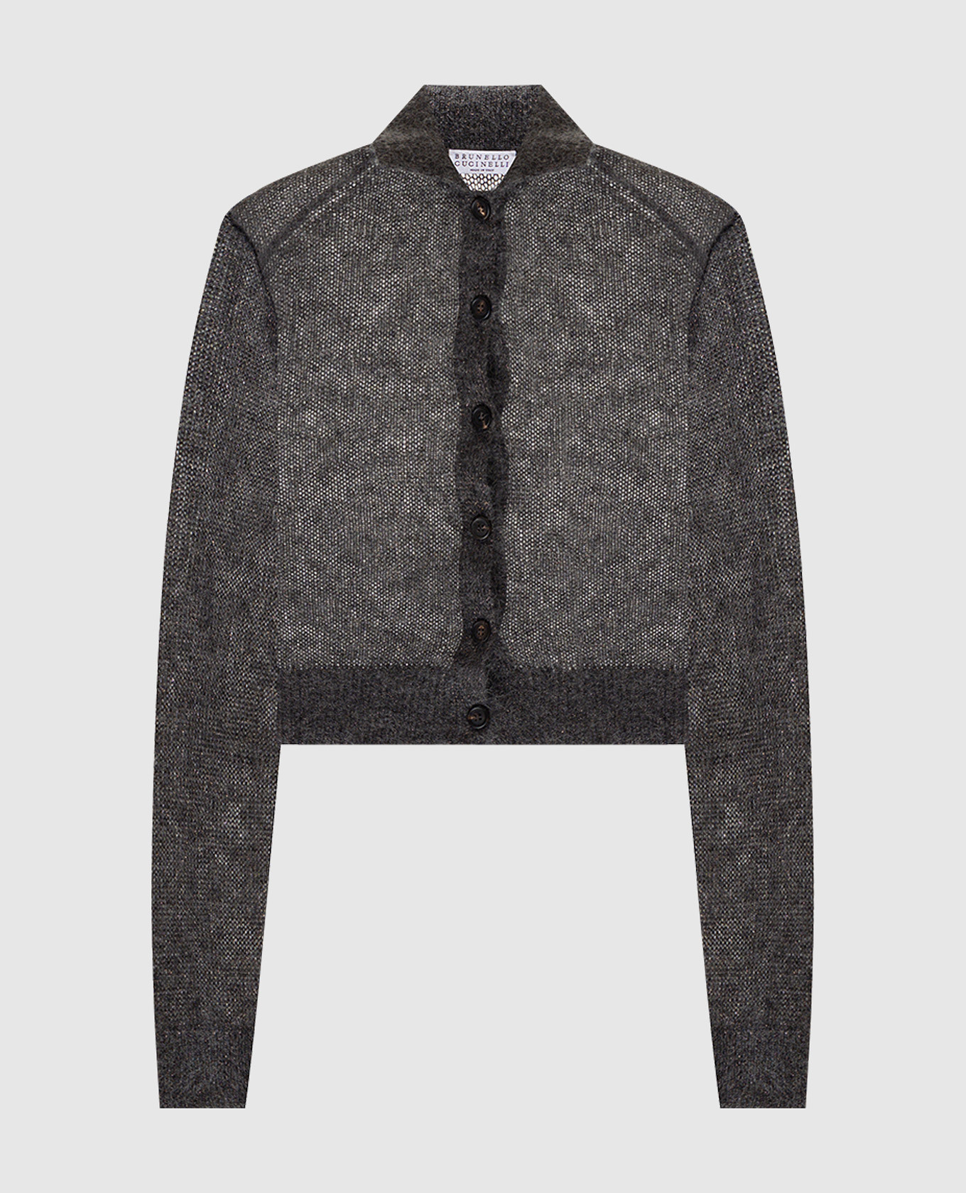 Серый кардиган с шерстью с люрексом