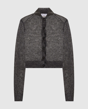 Brunello Cucinelli Сірий кардиган з вовною з люрексом MBG775516P