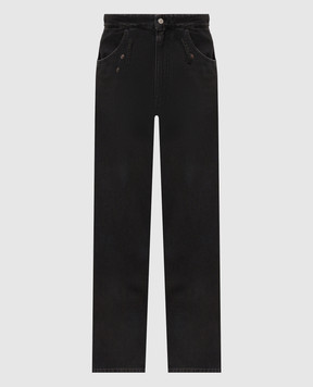 Maison Margiela MM6 Черные джинсы с нашивкой логотипа SH0LA0040M30064
