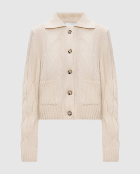 Allude Бежевий кардиган з кашеміру та шовку у візерунок 25577000