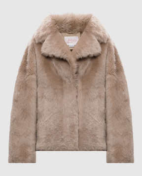 Babe Pay Pls Бежевая укороченная дубленка 2331CASHMERE