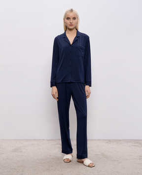 Dore & Rose Синя піжама з нашивкою логотипа TENCELPJSET