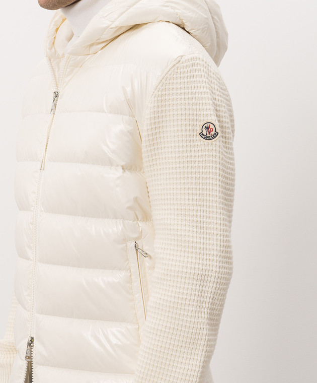 Moncler Куртка кольору айворі з вовною та кашеміром L20919B00059M4281 зображення 5