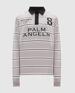 Palm Angels Серый свитшот в полоску с воротником-поло PMGC01DS26FAB001