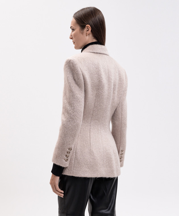 Magda Butrym Бежевий двобортний жакет з вовни BLAZER01139926 зображення 4