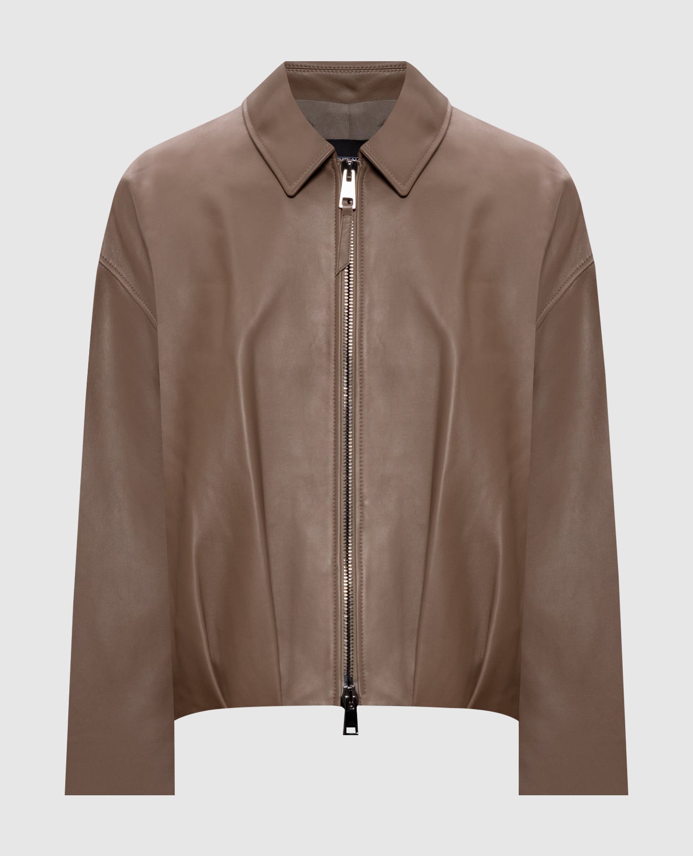 Коричневая кожаная куртка Lavy