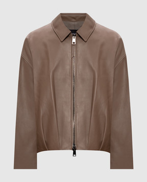 Simonetta Ravizza Коричневая кожаная куртка Lavy S06JA409L1