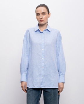 Woolrich Голубая рубашка с льном CFWWSI2013FRUT5295