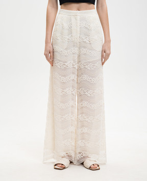 Twinset Штани кольору айворі з мережива 261TP2901