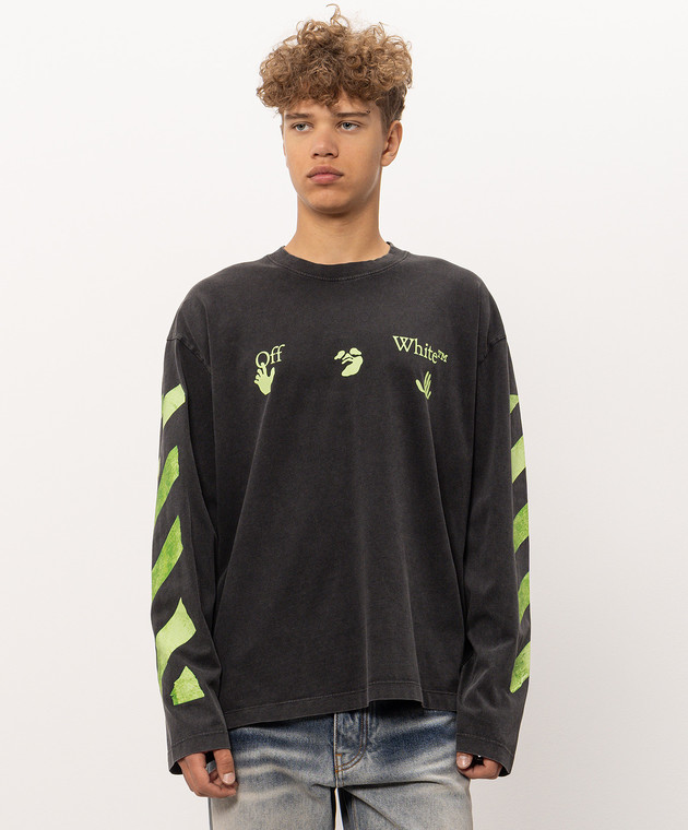 Off-White Чорний лонслів Bacco Arrow 44MAB09CF26J008 зображення 3