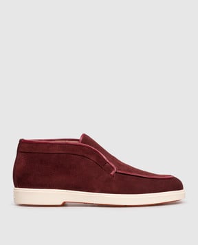 Santoni Бордові замшеві дезерти WUYA71789TISNORB
