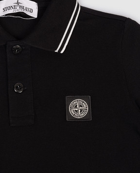 Stone Island Детское черное поло с нашивкой логотипа L1S162200001S00181012