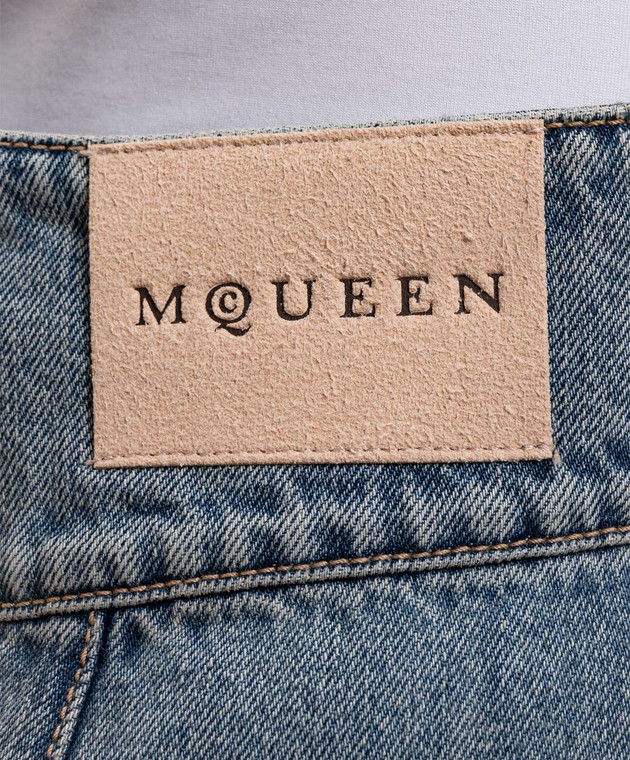 Alexander McQueen Синие джинсы клеш с отворотами 857092QMAD0 изображение 5
