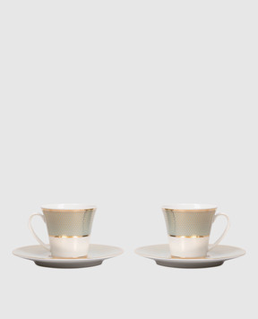 Stefano Ricci Набор фарфоровых чашек для чая с блюдцами OTT002OCEAN4pz