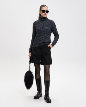 Max Mara Weekend Черные шорты BUSSOLA из шерсти BUSSOLA1234