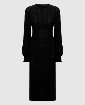 Twinset Чорна сукня з ажурним візерунком 262TP3120