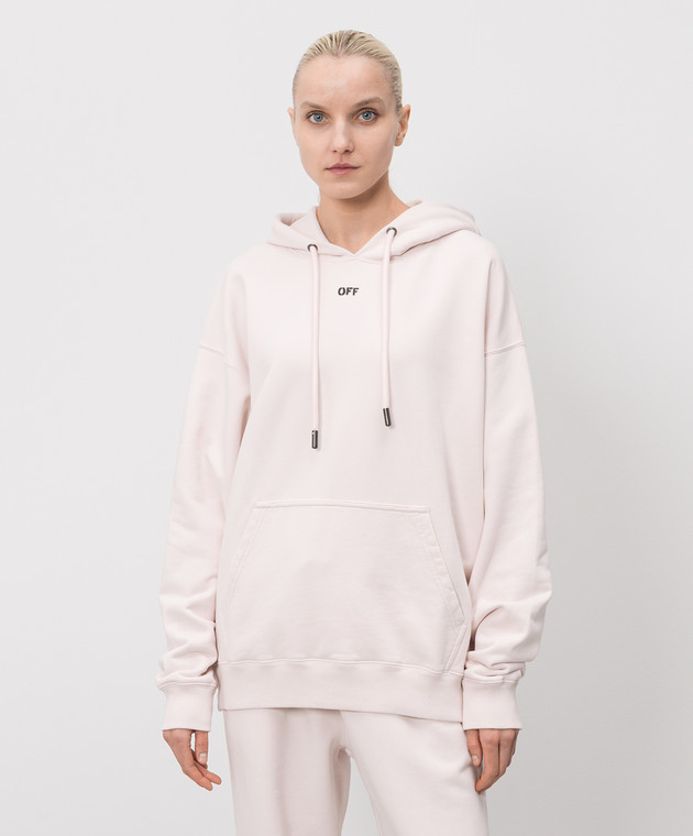 Off-White Рожеве худі з принтом Paint Arrow 44MBB085S26F00J зображення 3