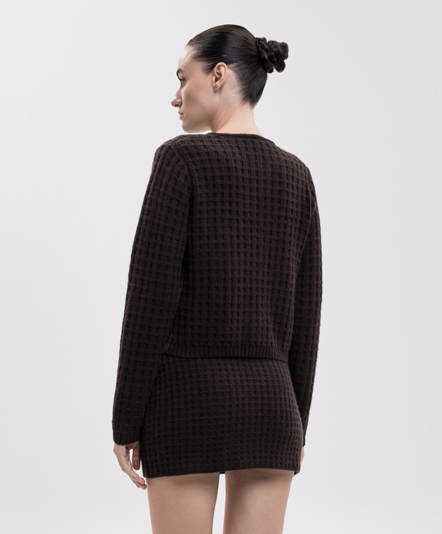 Allude Коричневий кардиган з вовни та кашеміру з фактурним візерунком 26517113 зображення 4