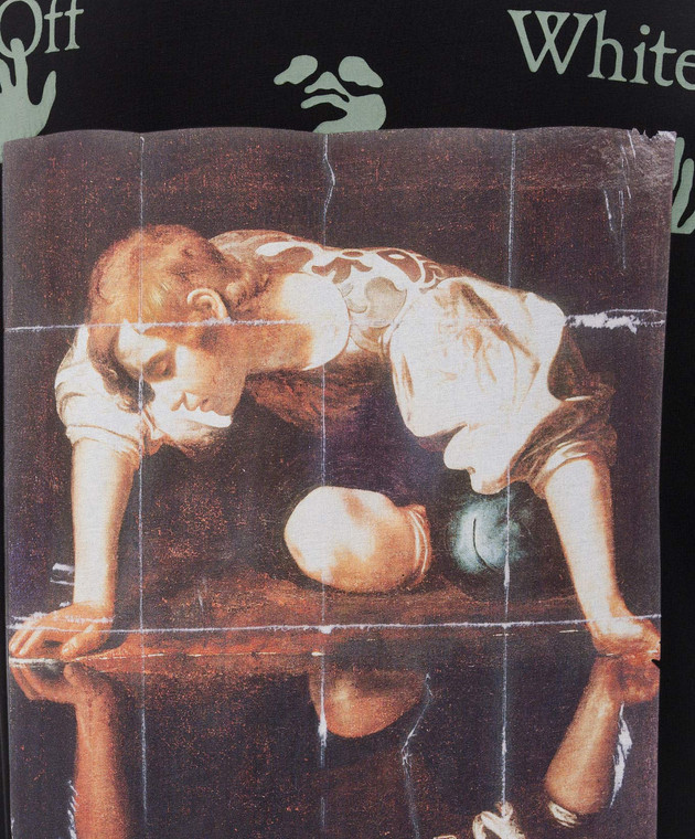 Off-White Черная футболка с принтом Narciso Poster 44MAA16MF26J00J изображение 5