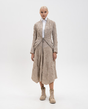 Marc Le Bihan Бежева спідниця міді з вовни 2547