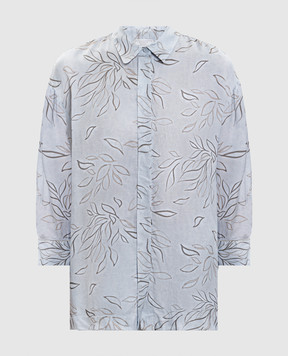 Peserico Блакитна блуза в принт з ланцюжком моніль A0640104742