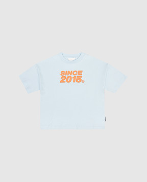 Palm Angels Детская голубая футболка с принтом Since 2015 PBAA002S26JER002