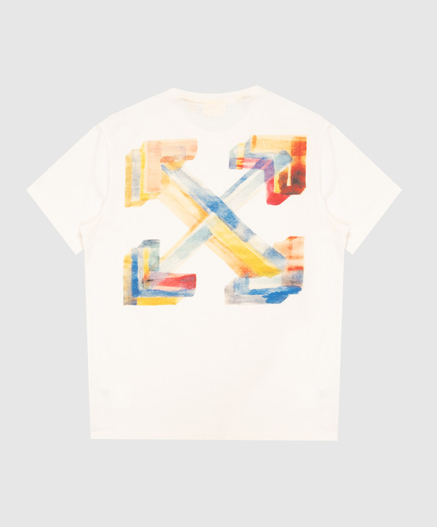 Off-White Детская футболка цветная айвори с принтом Arrow Watercolor 44BAA002F26J00A изображение 2