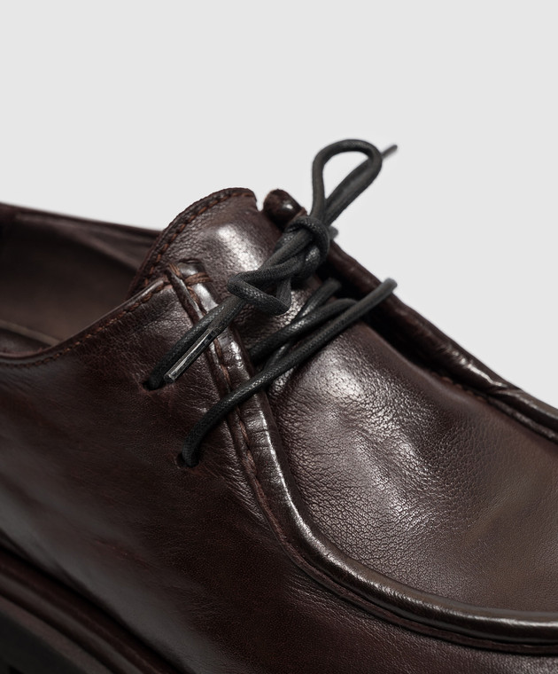 Officine Creative Коричневые кожаные дерби Wisal DD WISALDD125TOTTO изображение 5