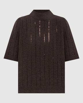 Brunello Cucinelli Коричневый топ из кашемира M12215114