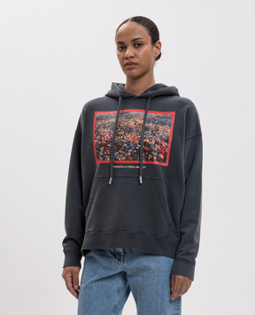 Off-White Сіре худі Flowers Field 2FE00447T