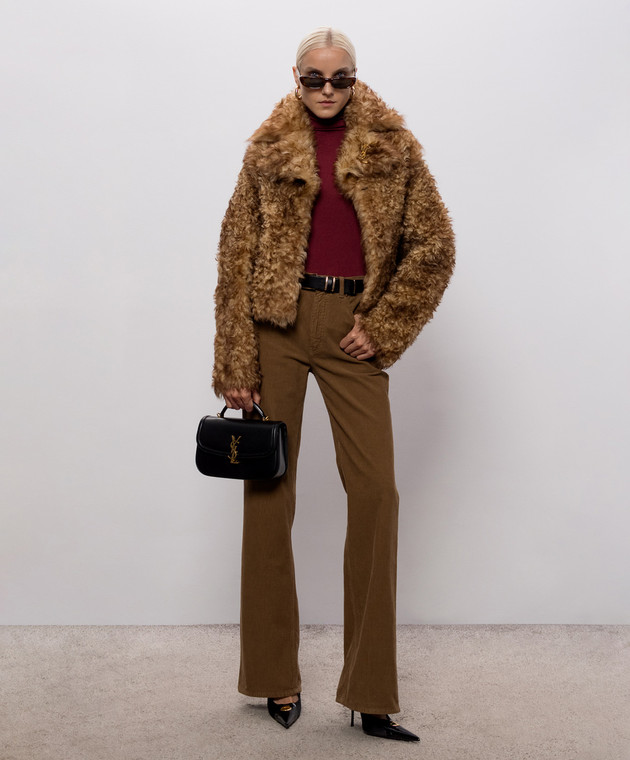 Saint Laurent Коричневі вельветові штани кльош 873630Y19PA зображення 2