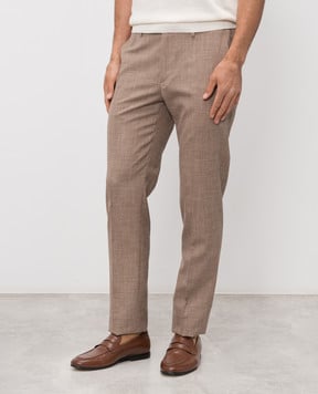 Stefano Ricci Коричневые брюки из шерсти, шелка и льна M1T610002BWKL07U