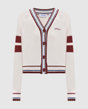 Off-White Кардиган кольору айворі з вовною 2FE00530T