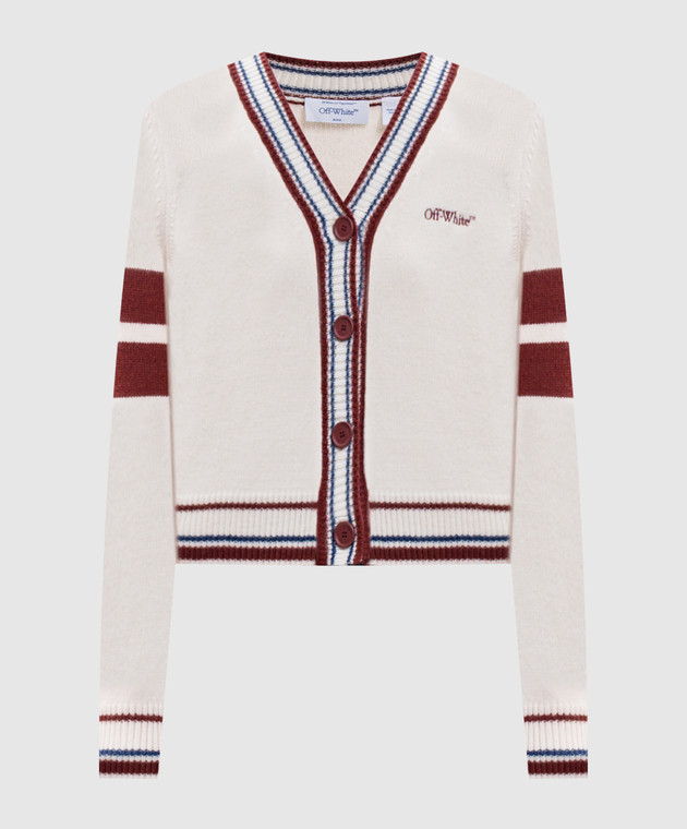 Off-White Кардиган кольору айворі з вовною 2FE00530T