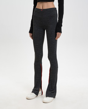 Off-White Сірі меланжеві легінси з логотипом OWCD02CF25JER001